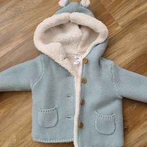 12 month Carters boys button up sweater coat